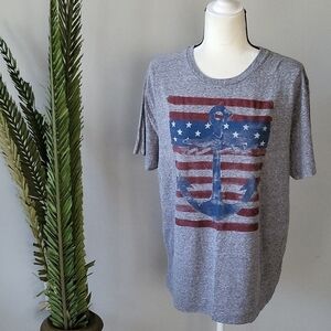Sonoma Heather Gray Tee with Nautical and Patriotic Graphics